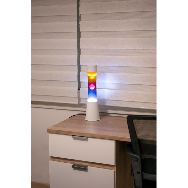 Lampe à lave H.40cm - tricolore base blanche