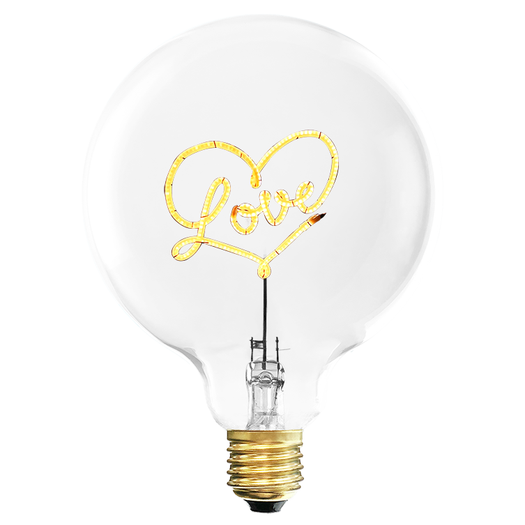 Ampoule Love ambre / H 17 cm