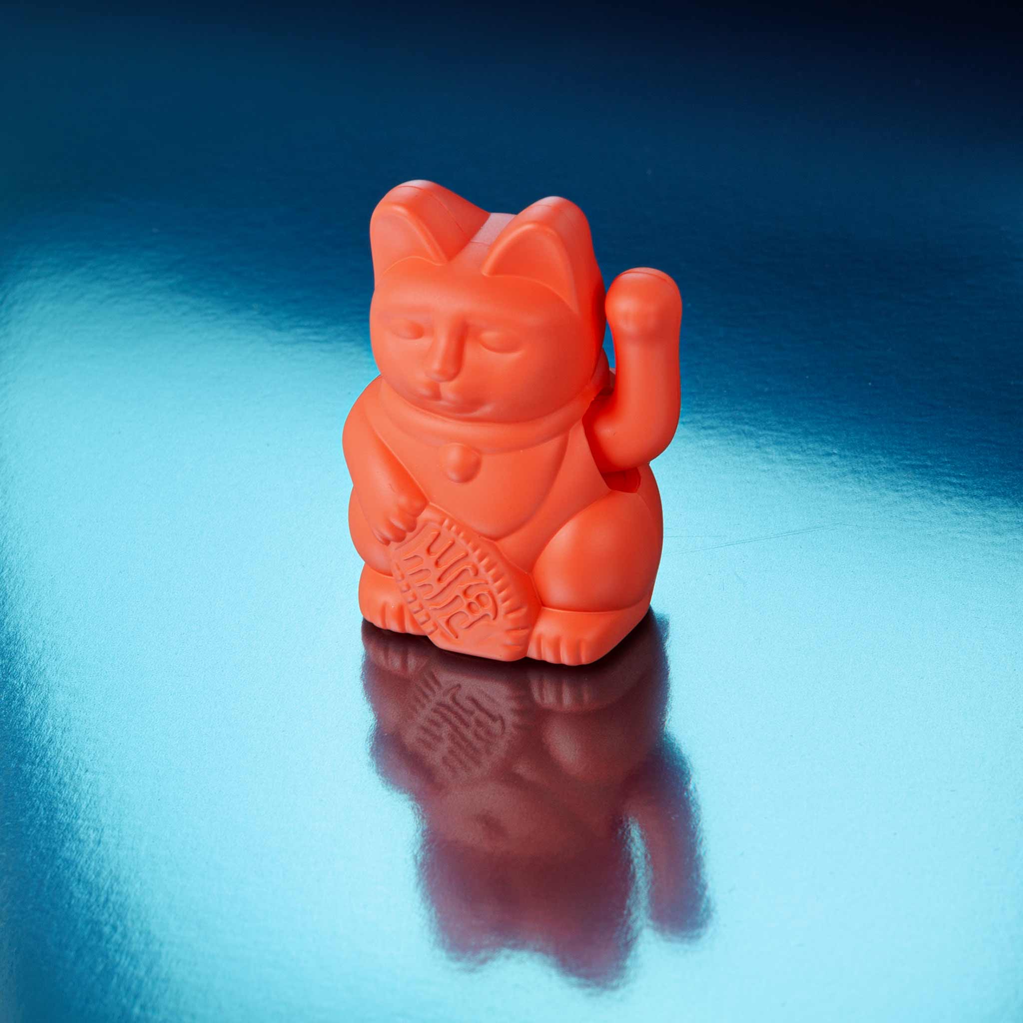Lucky Cat solaire - néon orange