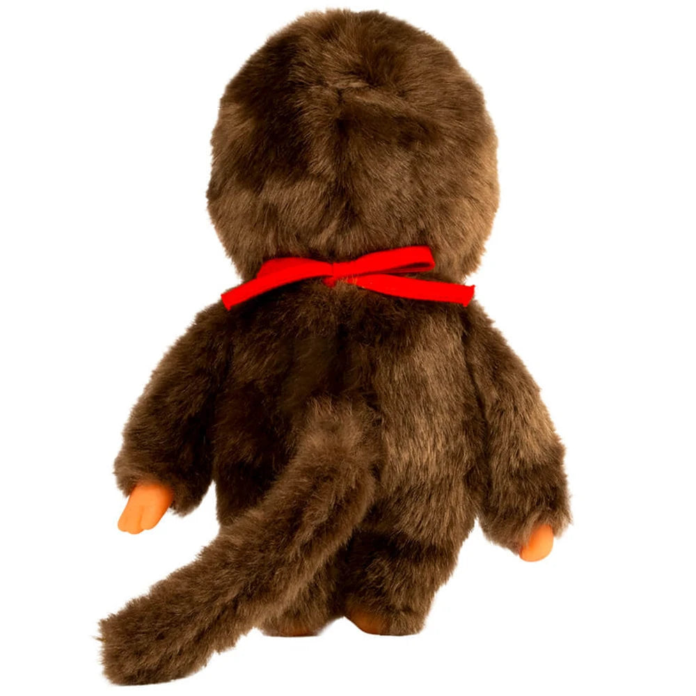 Peluche Monchhichi garçon bavoir rouge