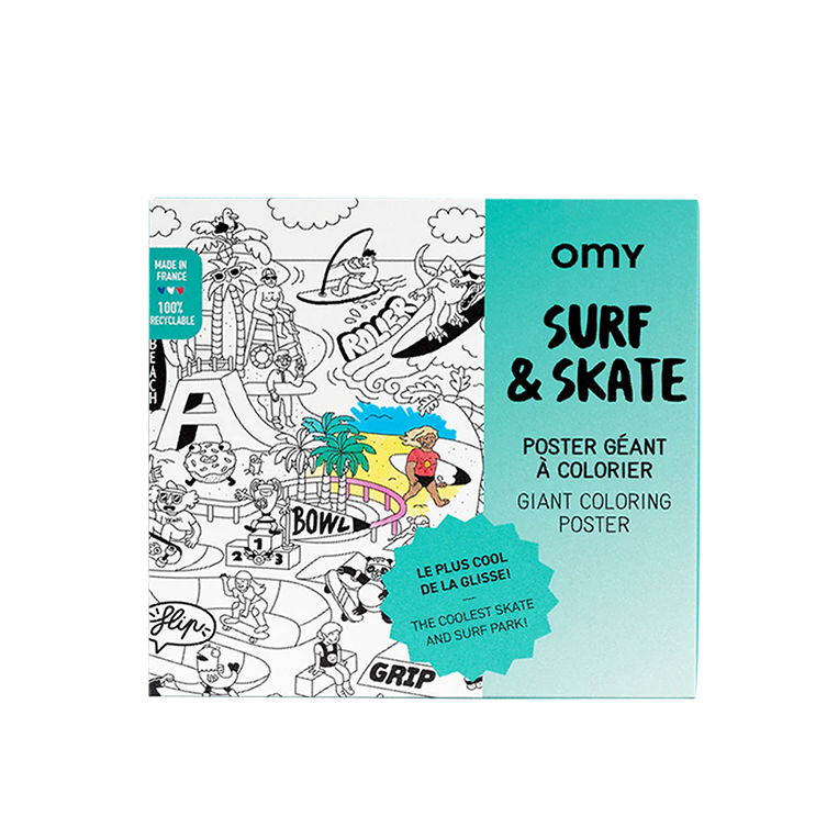 OMY Coloriage géant - Poster Surf & Skate