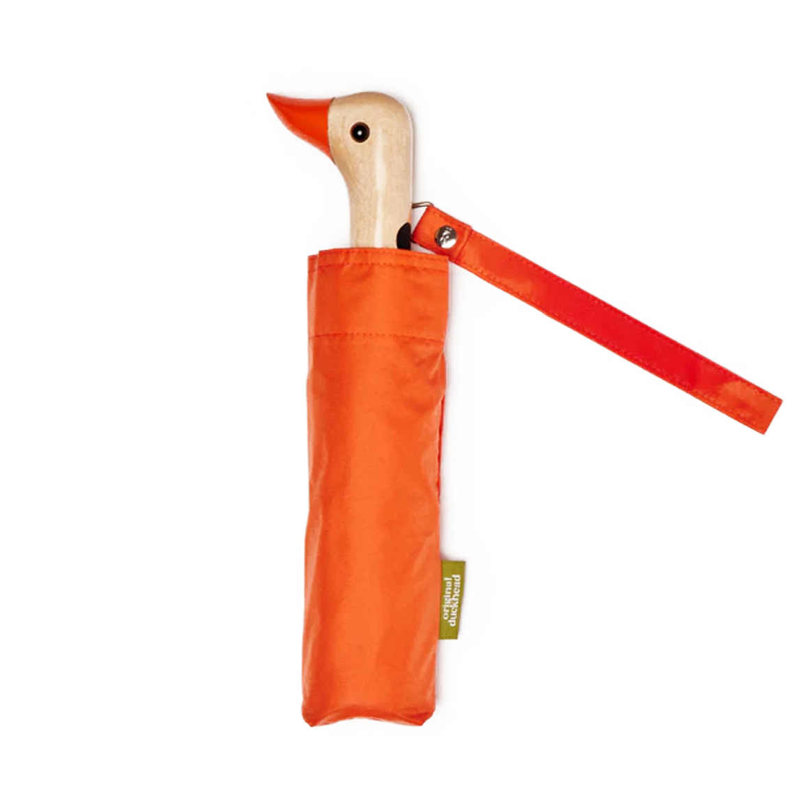 Parapluie compact avec manche Duck - papaya
