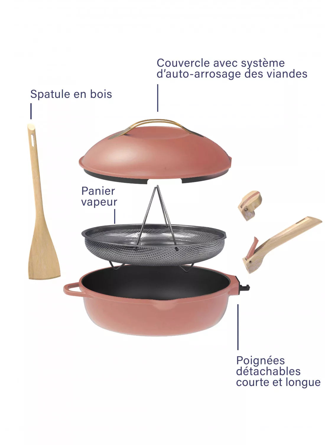 Cookut La Fabuleuse Poêle 8 en 1 - 28 cm - Pivoine