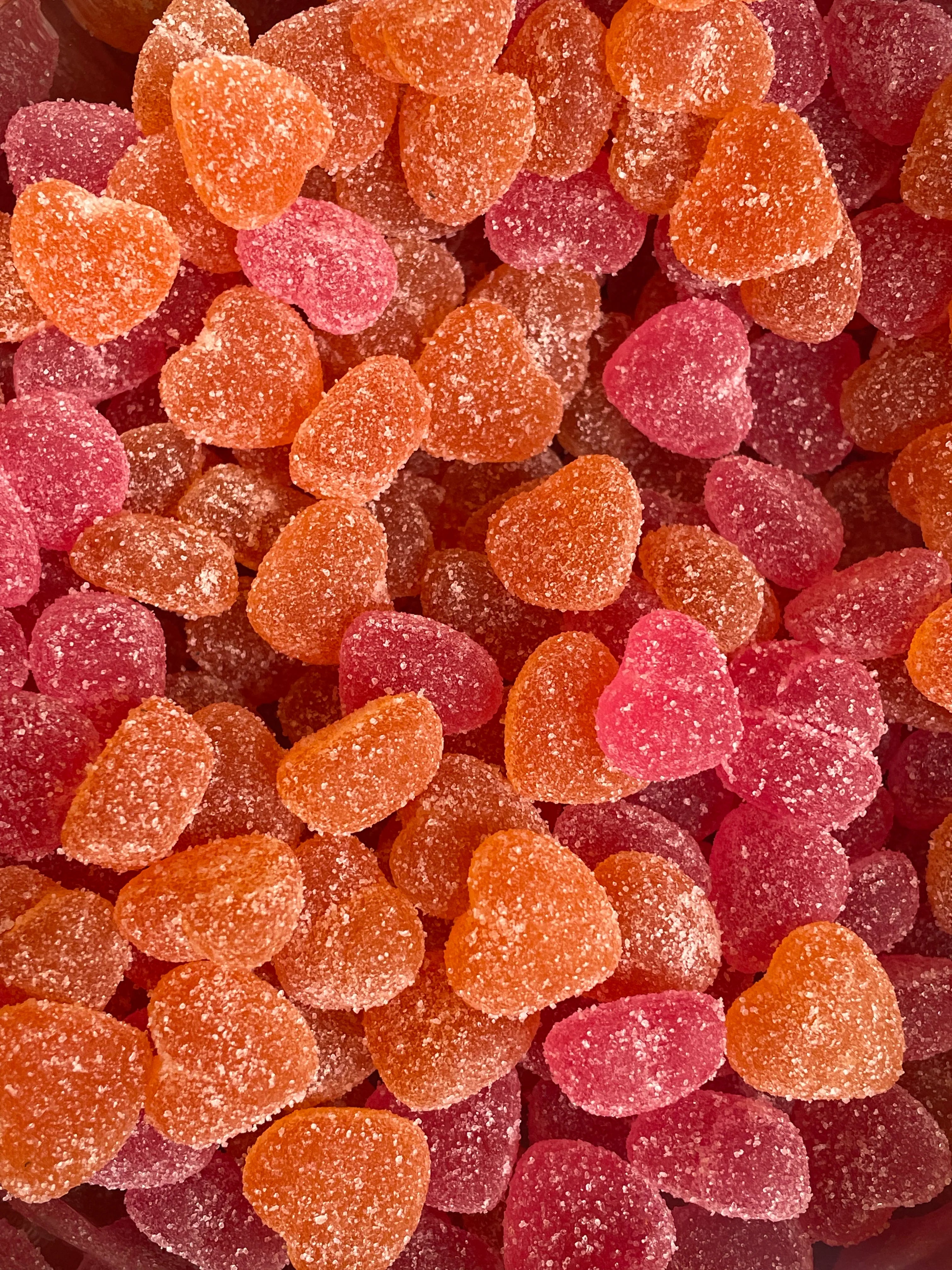 Bonbons cœurs de pêches sans sucre