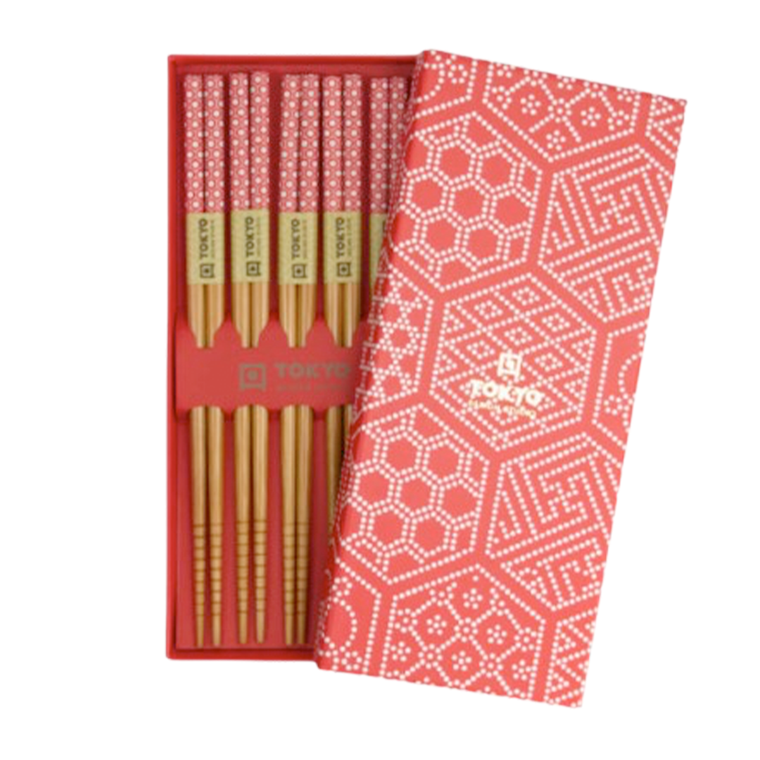 Coffret de 5 baguettes - red multi pattern