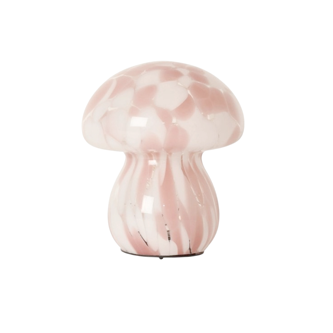 Lampe Mushy Chips h.16 cm - Rose et Blanc