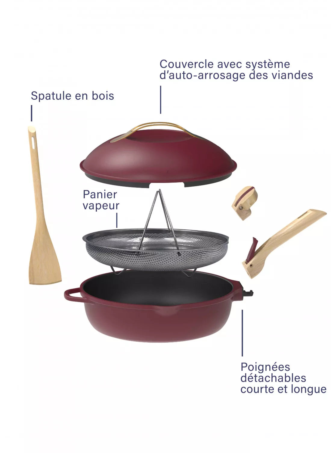 Cookut La Fabuleuse Poêle 8 en 1 - ø 28 cm - Rubis