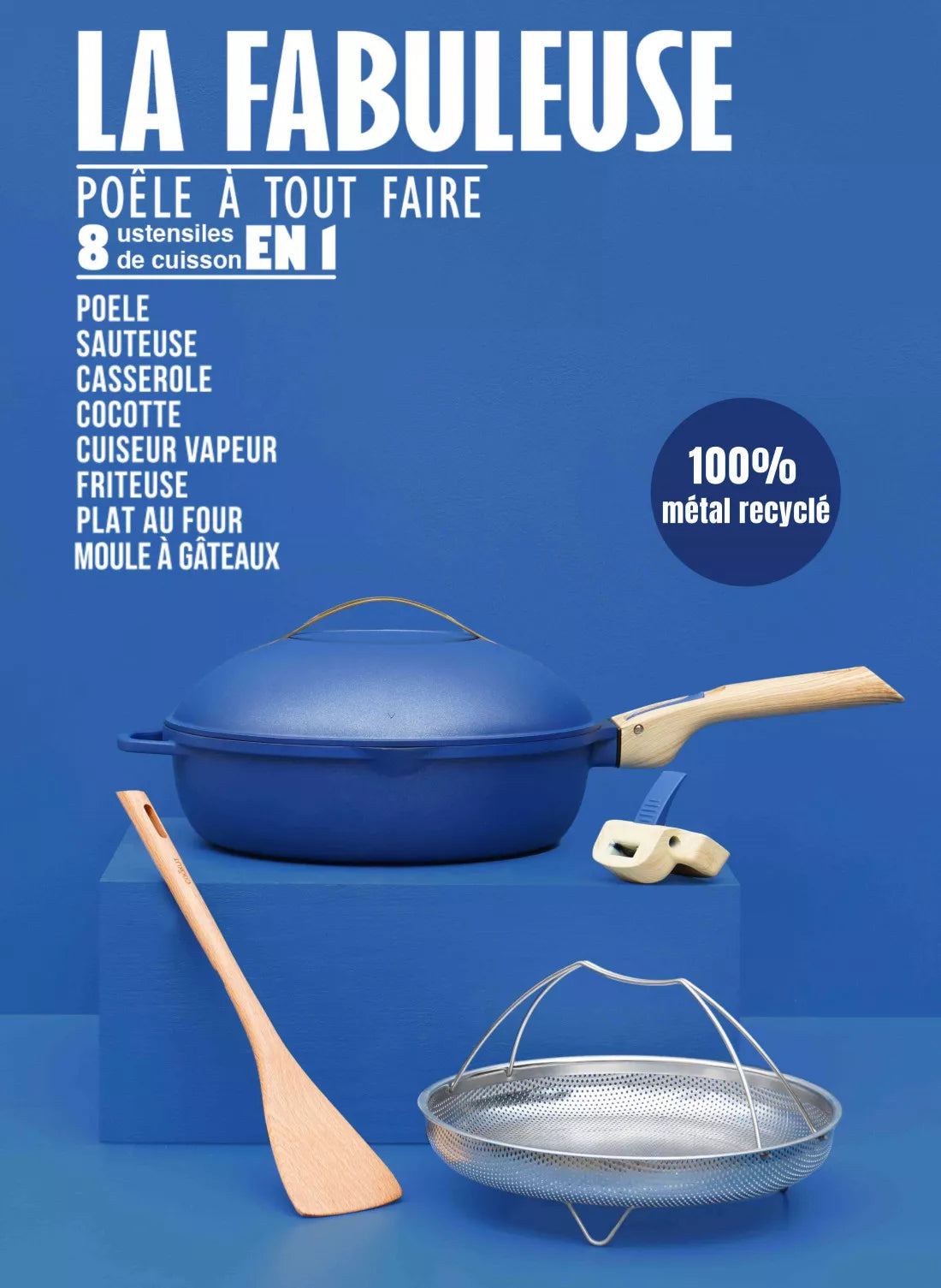 Cookut La Fabuleuse Poêle 8 en 1 - ø 28 cm - Saphir