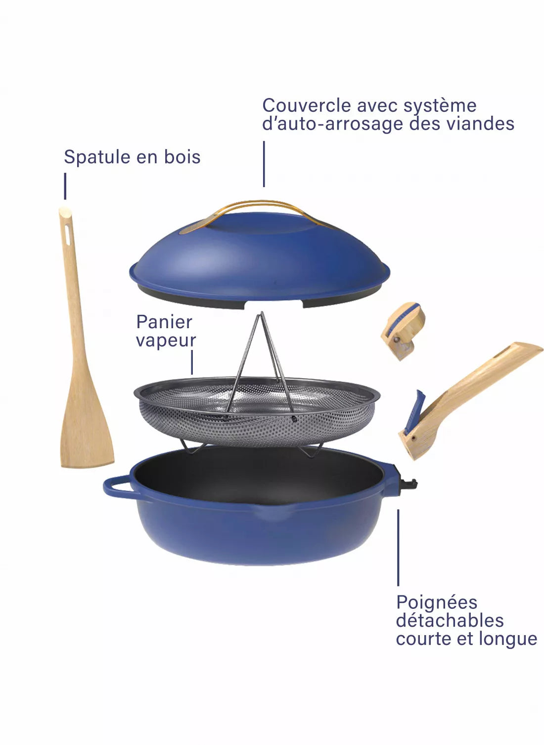 Cookut La Fabuleuse Poêle 8 en 1 - ø 28 cm - Saphir