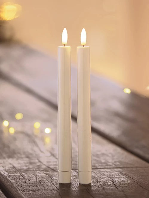 Set de 2 Bougies blanches LED h.25 cm