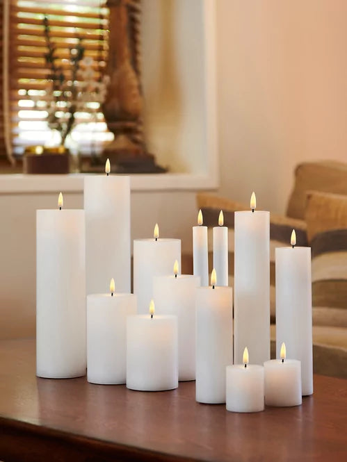 Set de 2 Bougies blanches LED h.25 cm