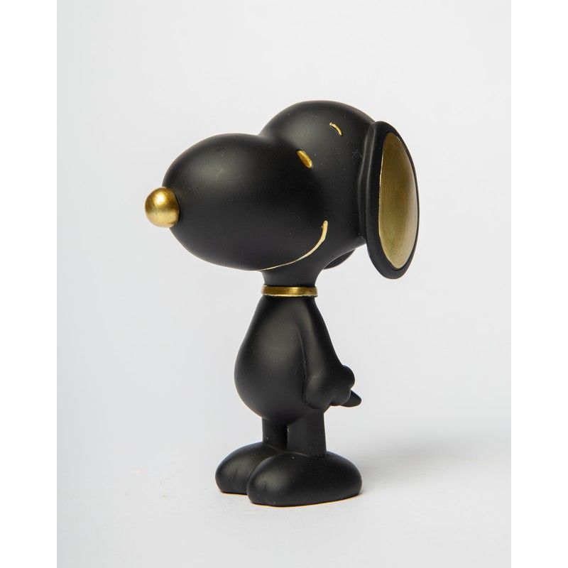 Figurine Snoopy hauteur 12 cm noir et or