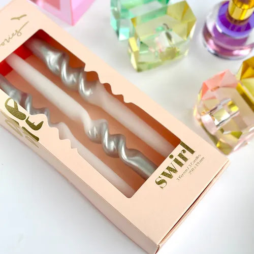 Set de 3 bougies Dip dye Swirl - Snowflake