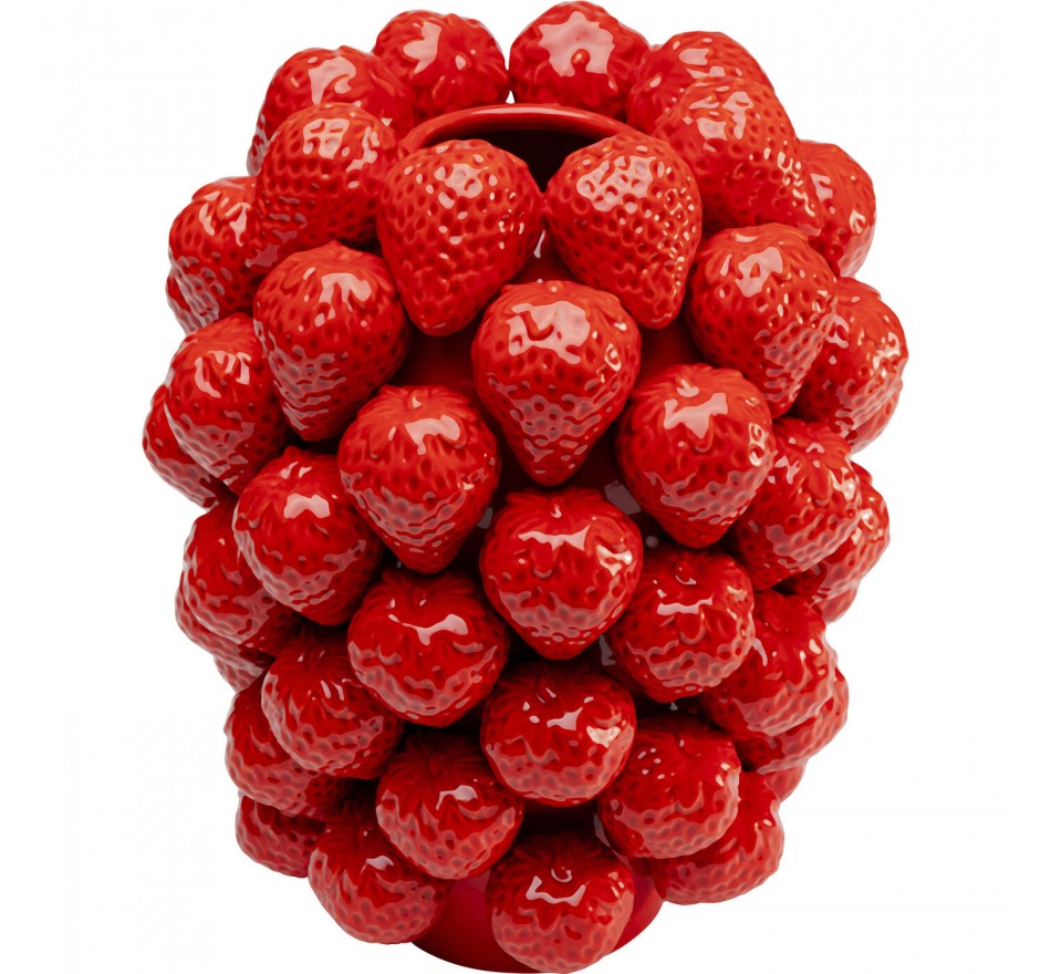 Vase Fraises rouges - h.30 cm