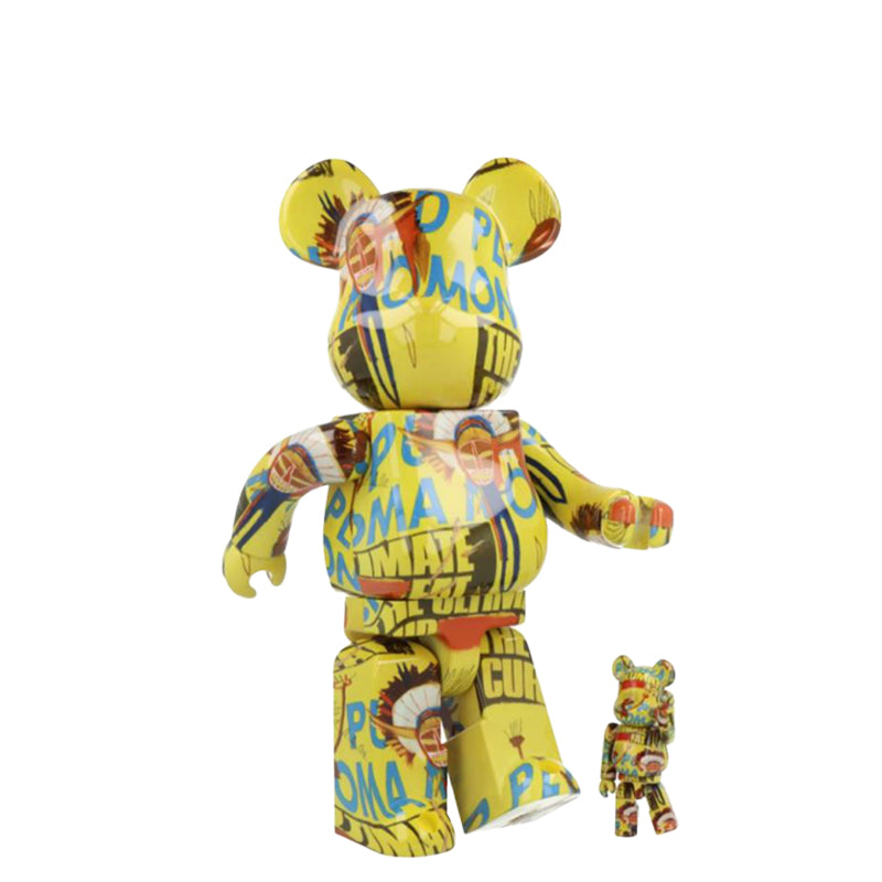 BEARBRICK 400% + 100% WARHOL X BASQUIAT #3 / H 28 cm + 7 cm