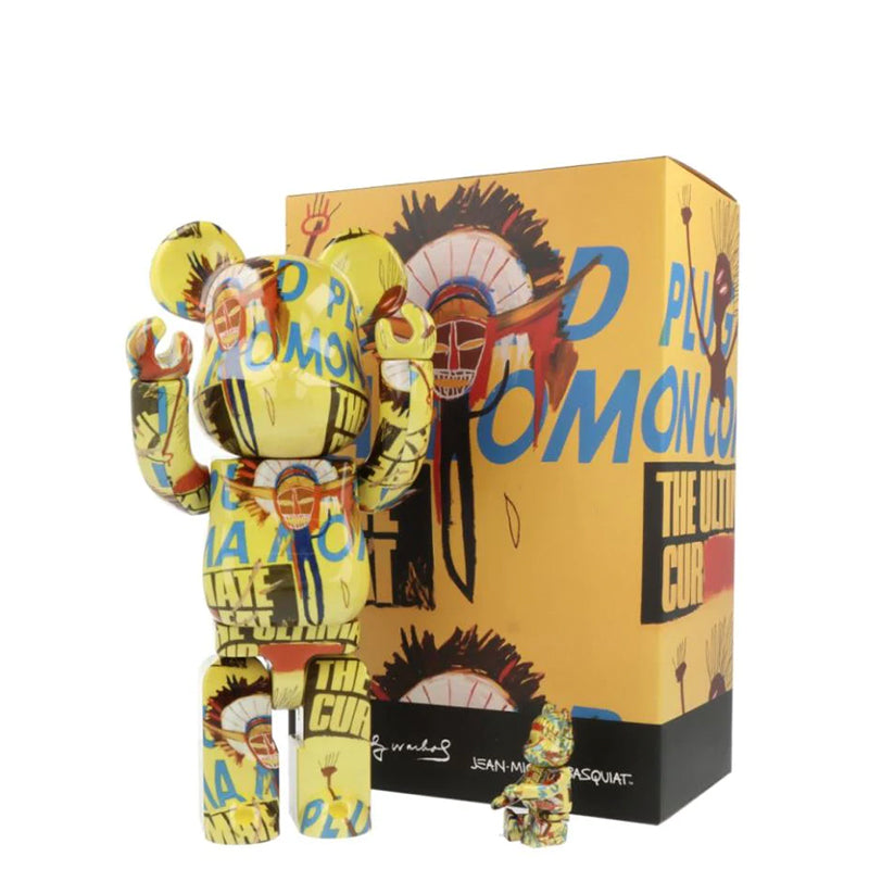 BEARBRICK 400% + 100% WARHOL X BASQUIAT #3 / H 28 cm + 7 cm