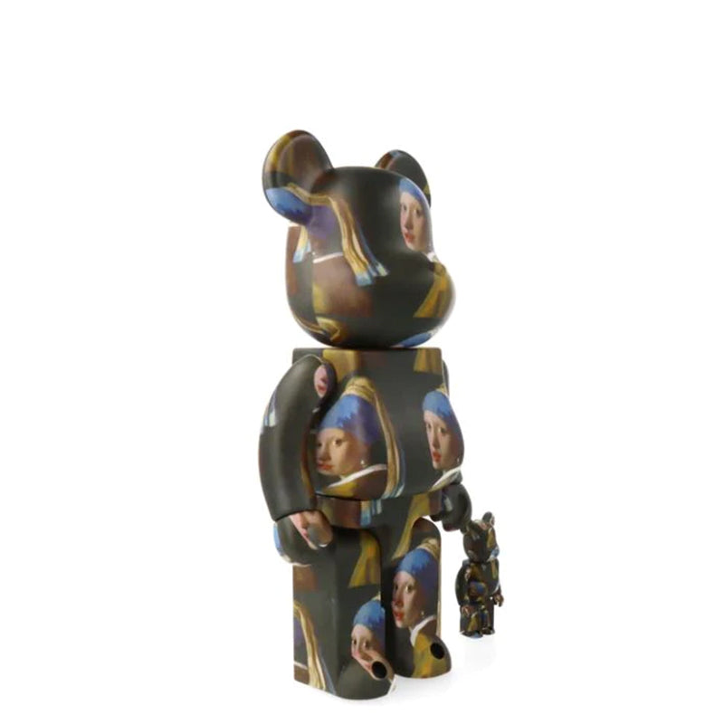 Bearbrick 400% + 100% - Vermeer : Girl with the Pearl Earring (H 28cm + 7 cm)