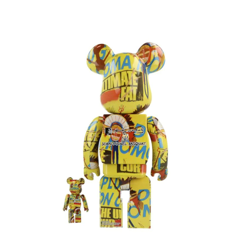 BEARBRICK 400% + 100% WARHOL X BASQUIAT #3 / H 28 cm + 7 cm