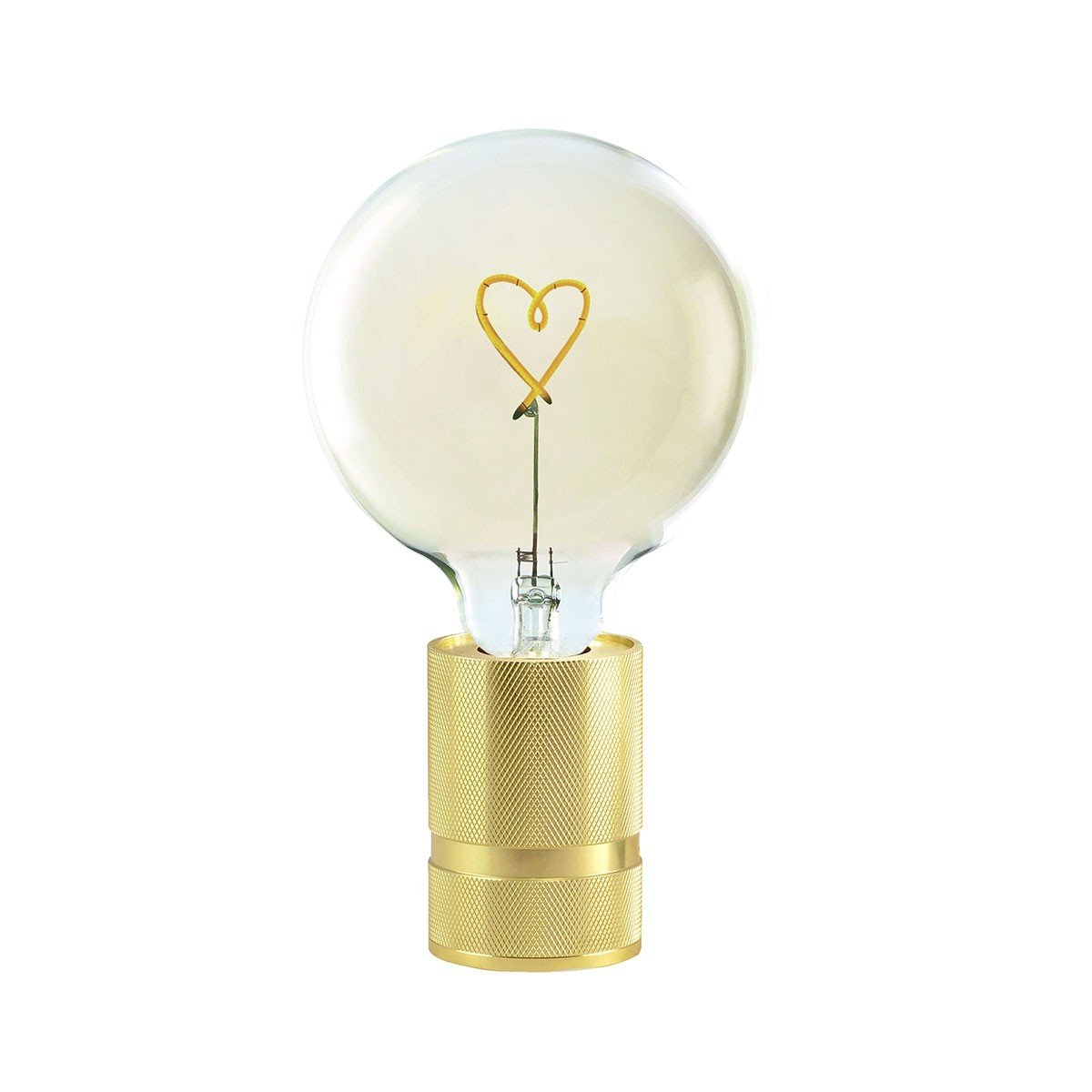 SOCLE POUR AMPOULE MESSAGE / DORÉ / H 10 cm