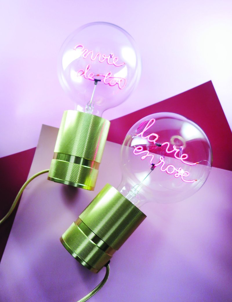 AMPOULE LA VIE EN ROSE / H 17 cm