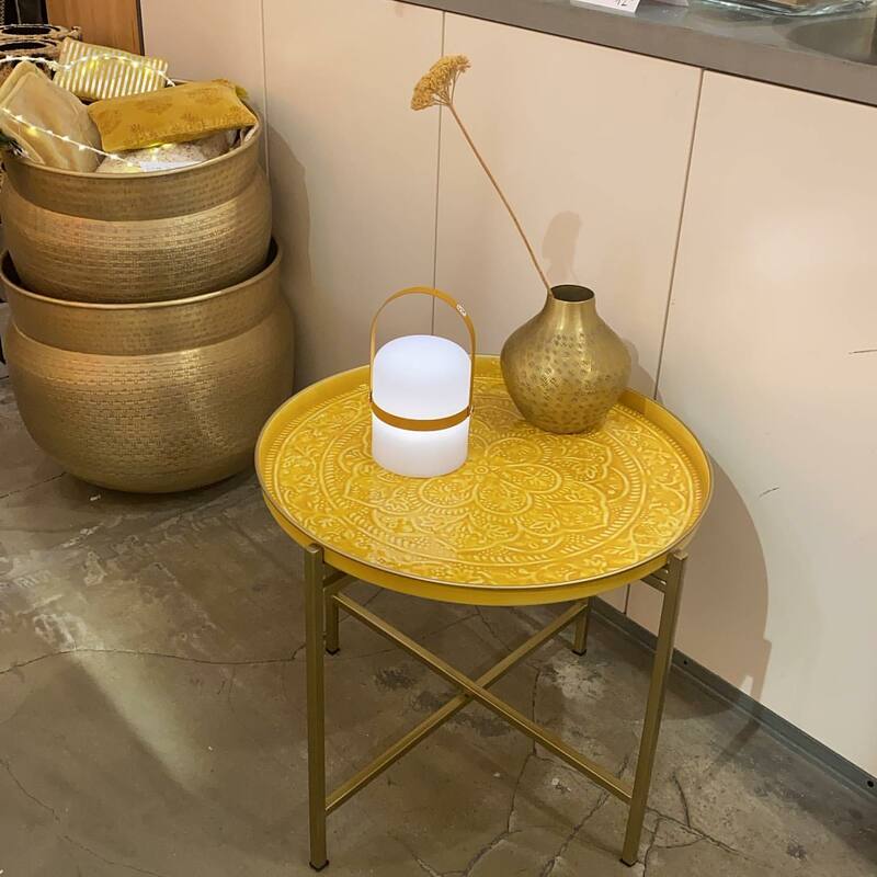 PLATEAU BERBÈRE Ø 45 CM - JAUNE