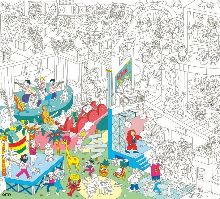 POSTER DE COLORIAGE GÉANT- MUSIC