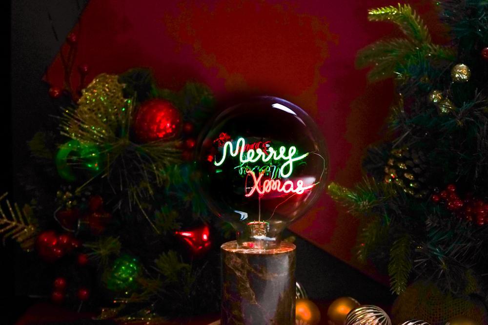 AMPOULE MERRY XMAS / H 17 cm