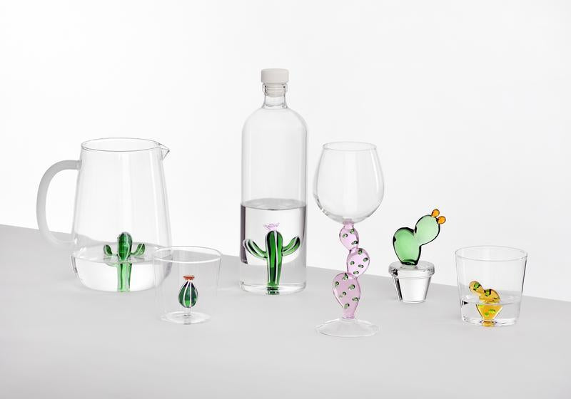 VERRE DE VIN CACTUS VERT