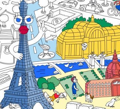 Illustration de Paris, OMY, disponible chez Bathroom Graffiti.