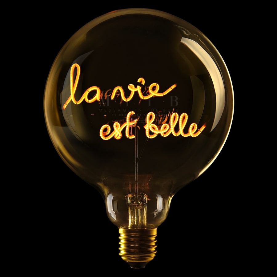 AMPOULE LA VIE EST BELLE / H 17 cm