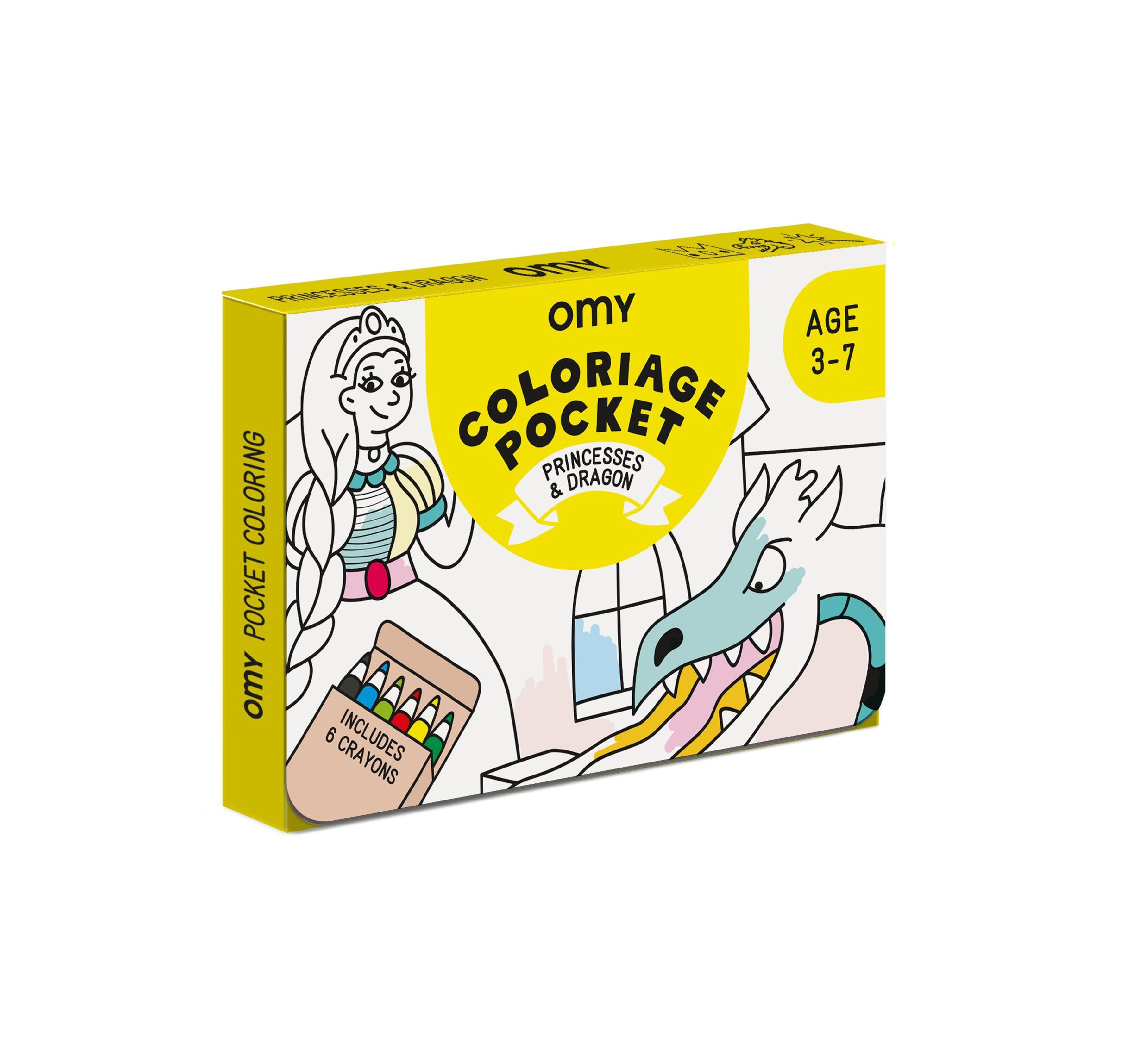 OMY Coloriage pocket - Princesses et Dragons
