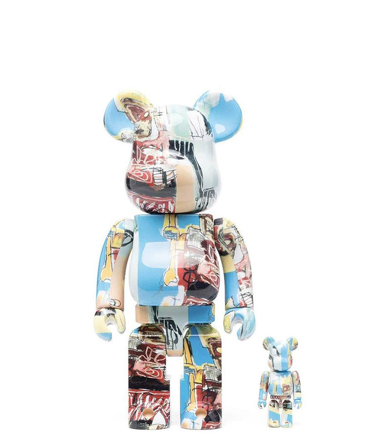 BEARBRICK 400% + 100% JEAN-MICHEL BASQUIAT #6 / H 28 + 7 cm