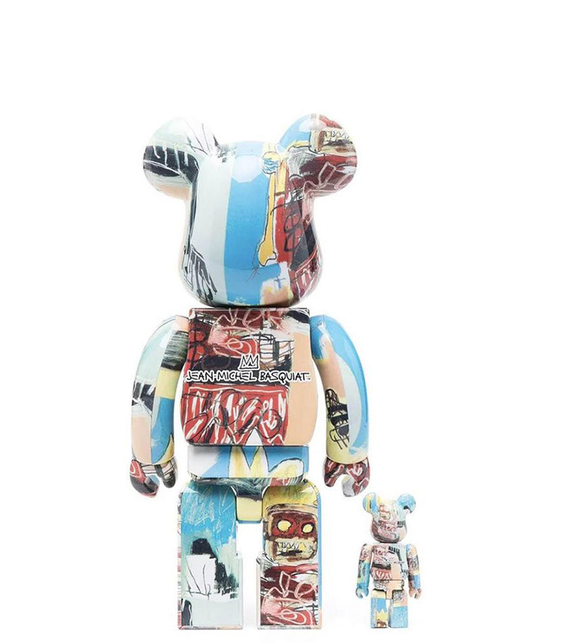 BEARBRICK 400% + 100% JEAN-MICHEL BASQUIAT #6 / H 28 + 7 cm
