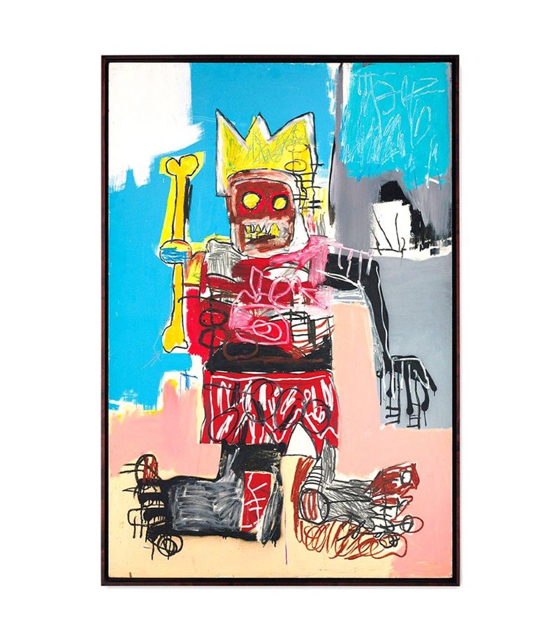 BEARBRICK 400% + 100% JEAN-MICHEL BASQUIAT #6 / H 28 + 7 cm