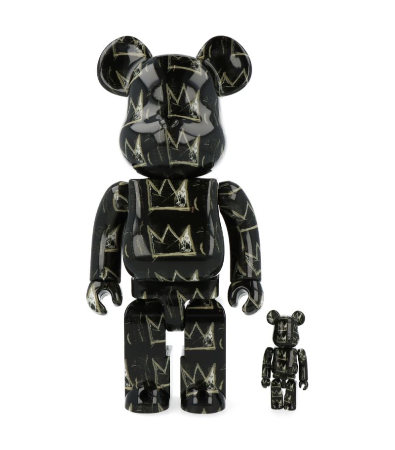 BEARBRICK 400% + 100% JEAN-MICHEL BASQUIAT #8 / H 28 cm + 7 cm