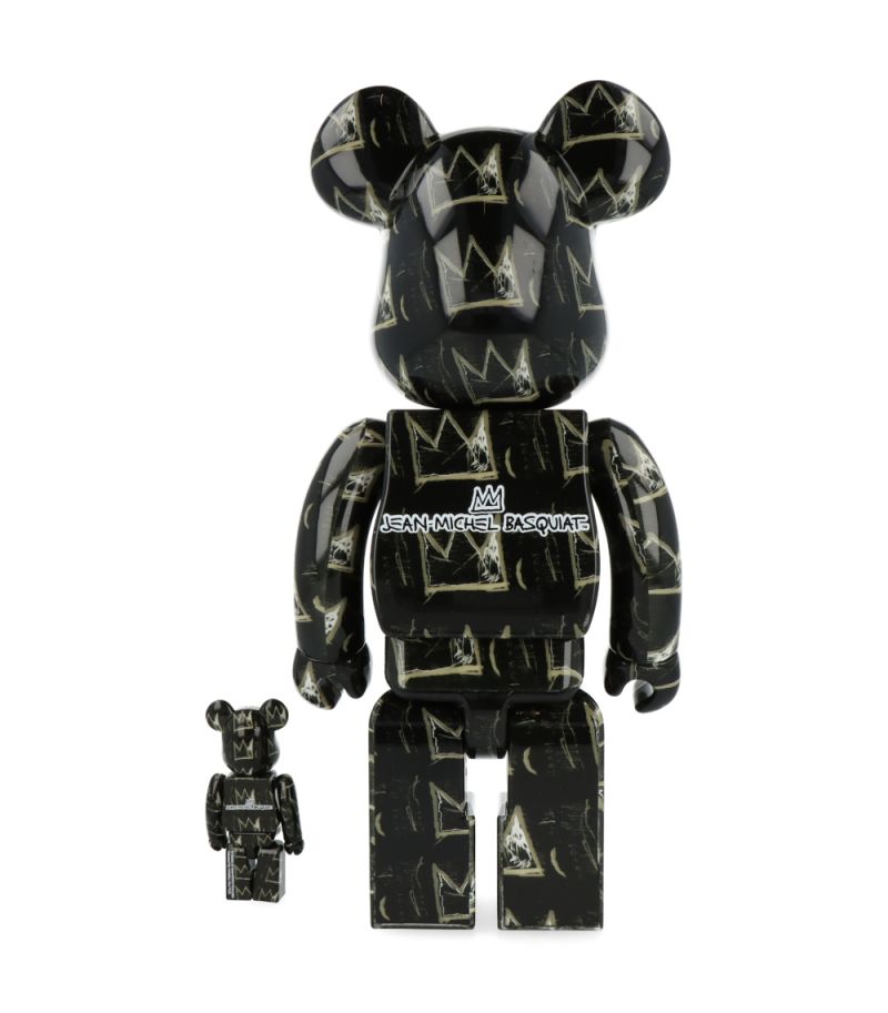 BEARBRICK 400% + 100% JEAN-MICHEL BASQUIAT #8 / H 28 cm + 7 cm