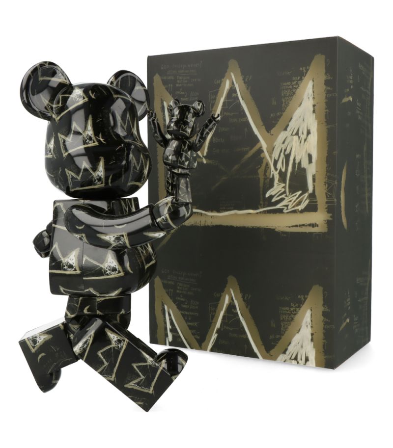 BEARBRICK 400% + 100% JEAN-MICHEL BASQUIAT #8 / H 28 cm + 7 cm