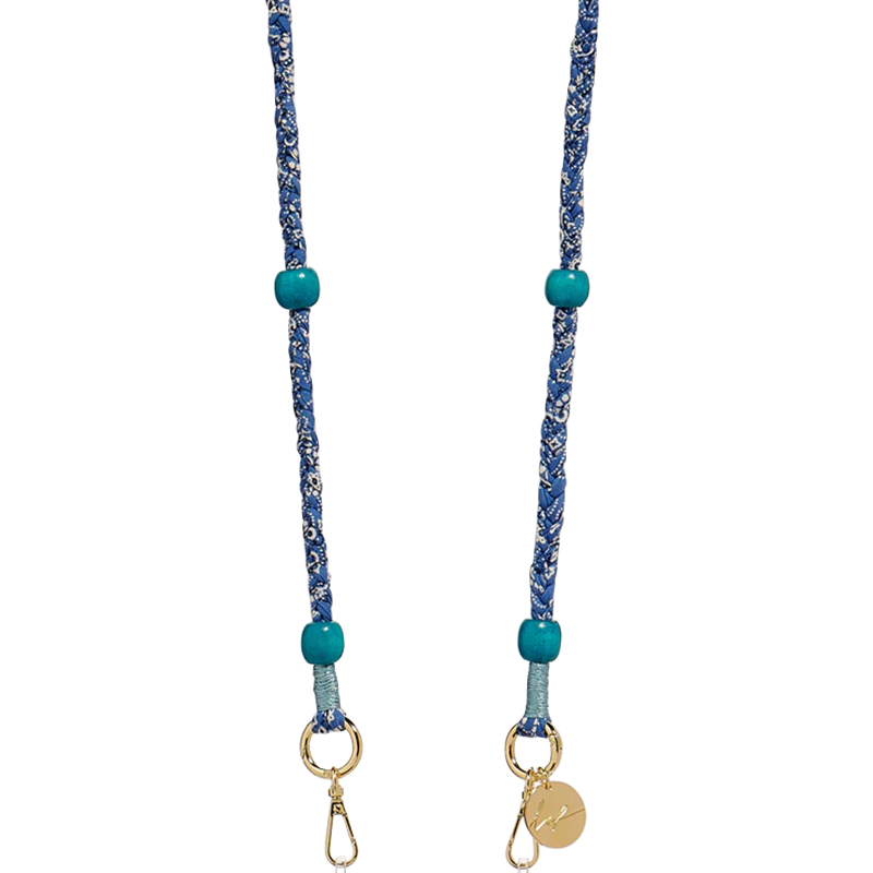 Chaîne de Téléphone Bandana et Perles Della - Bleu