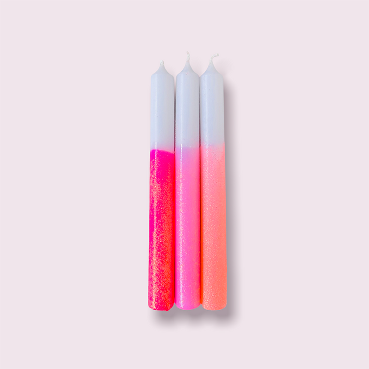 Set de 3 bougies Dip dye Glitter - girls night
