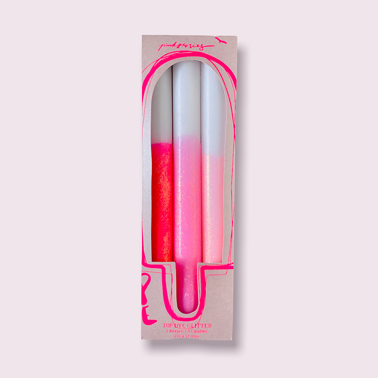 Set de 3 bougies Dip dye Glitter - girls night