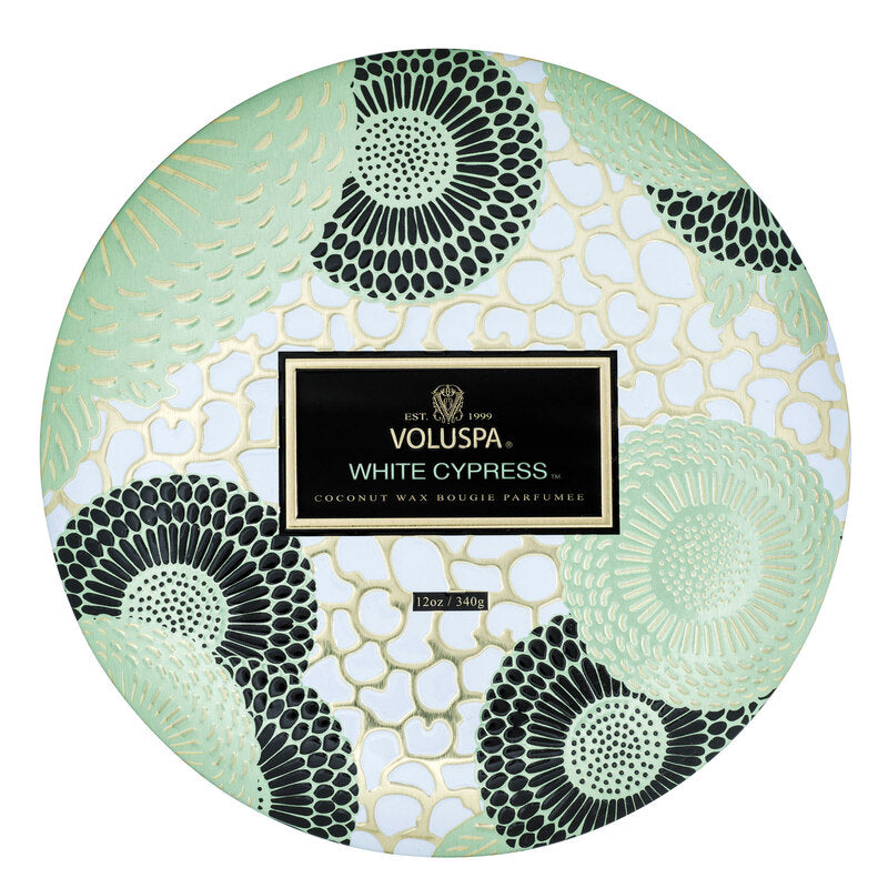 Voluspa bougie parfumée 3 mèches - White Cypress