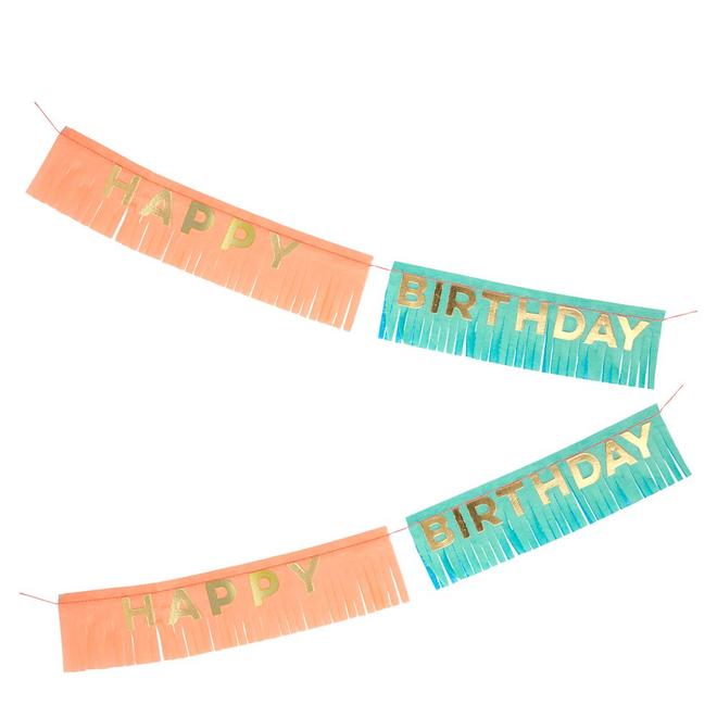 Carte guirlande - Happy birthday franges