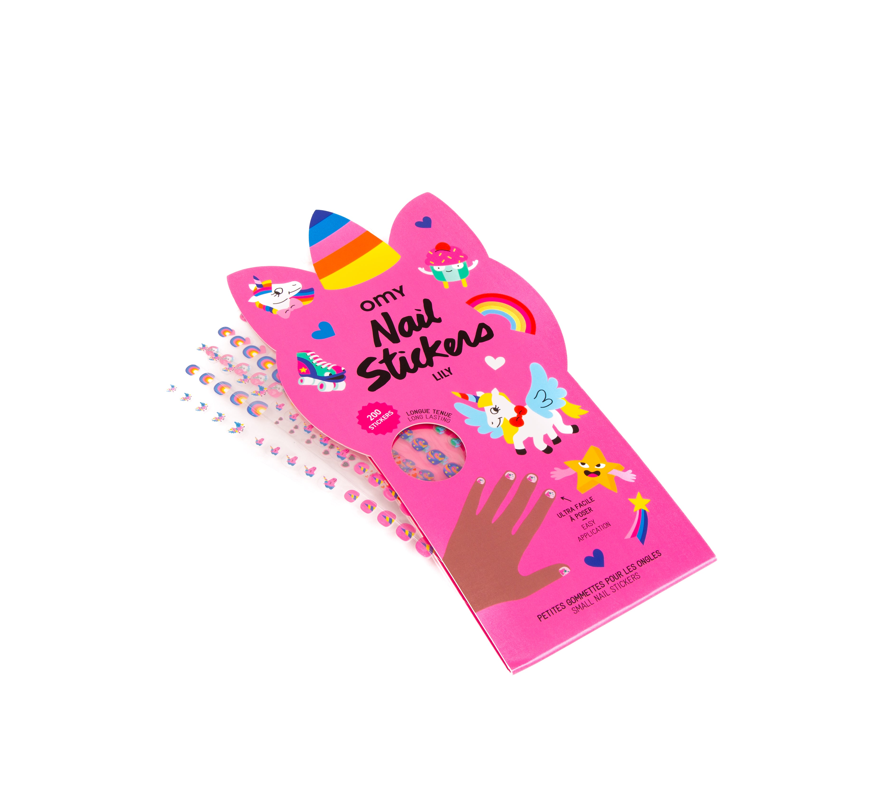 Kit d'autocollants pour ongles. Collection Lily la Licorne. Découvrez les petites pépites colorées de OMY chez Bathroom Graffiti.