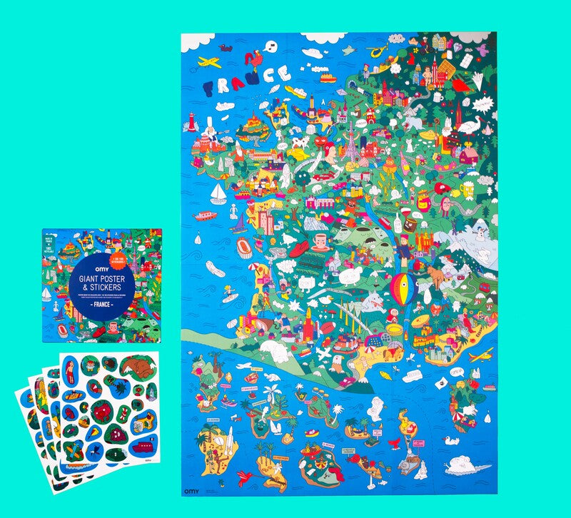 OMY Poster à stickers - France