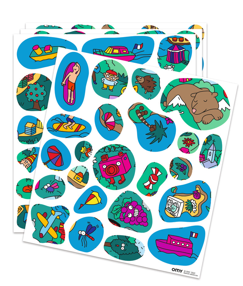 OMY Poster à stickers - France