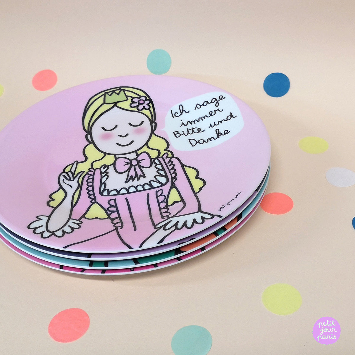 Petit Jour Assiette à dessert Princesse - S'il te plait, Merci