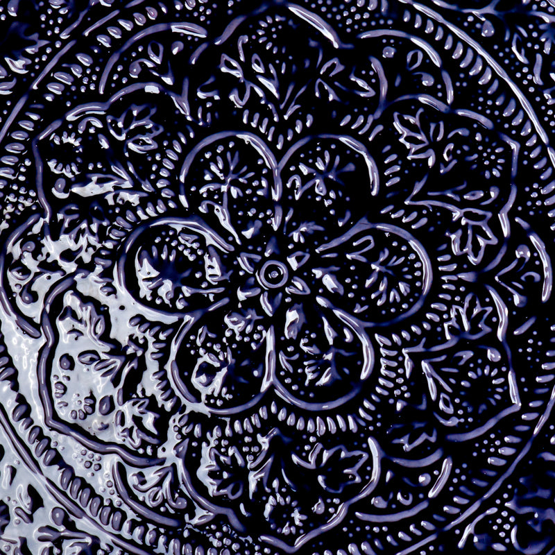 Plateau Berbère Ø 45 cm - bleu marine
