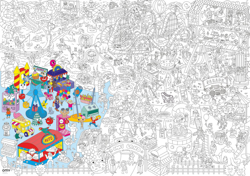 OMY Coloriage géant - Poster Fun Park