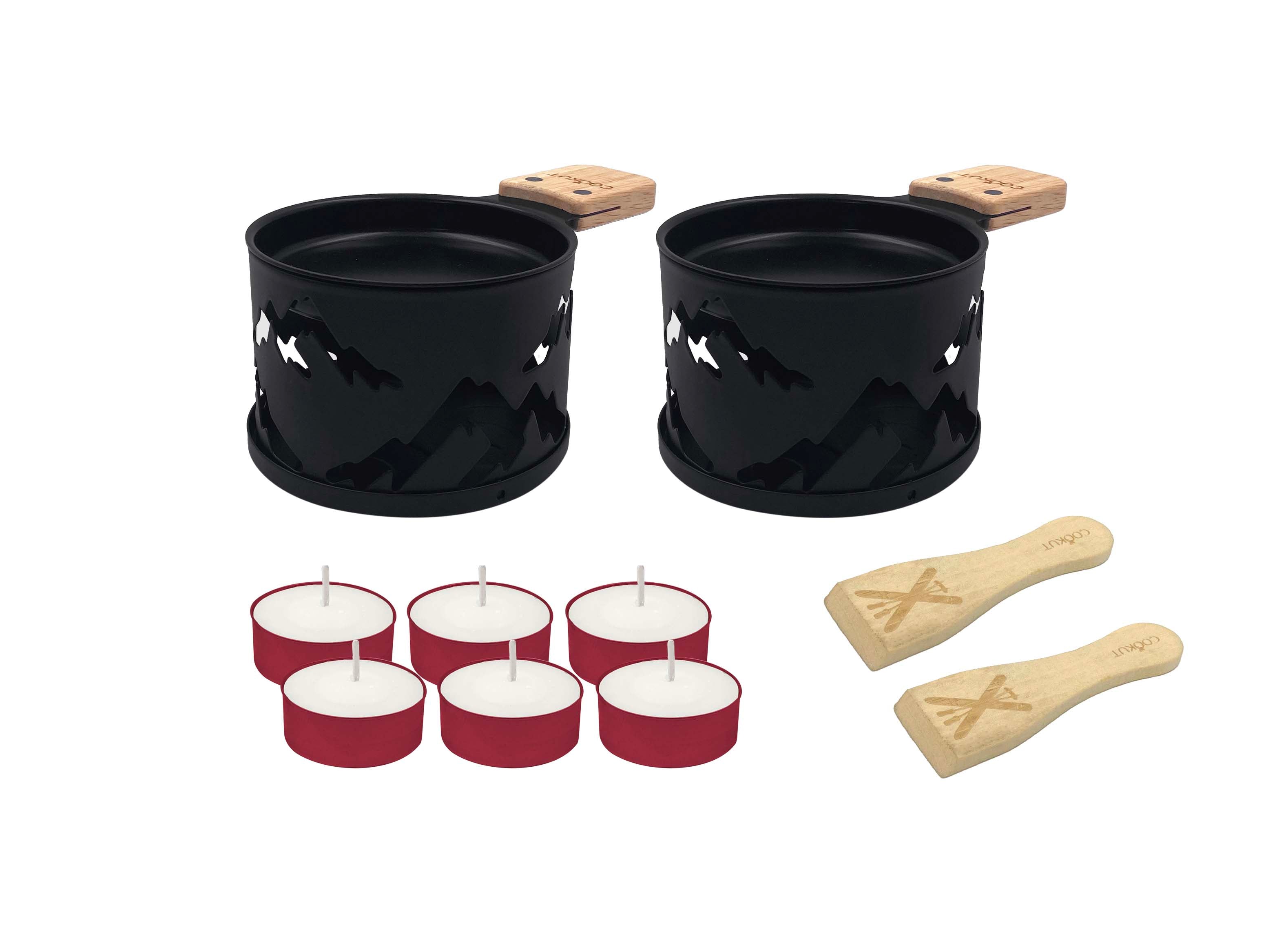 Cookut Raclette à la bougie pour 2 - montagne noir