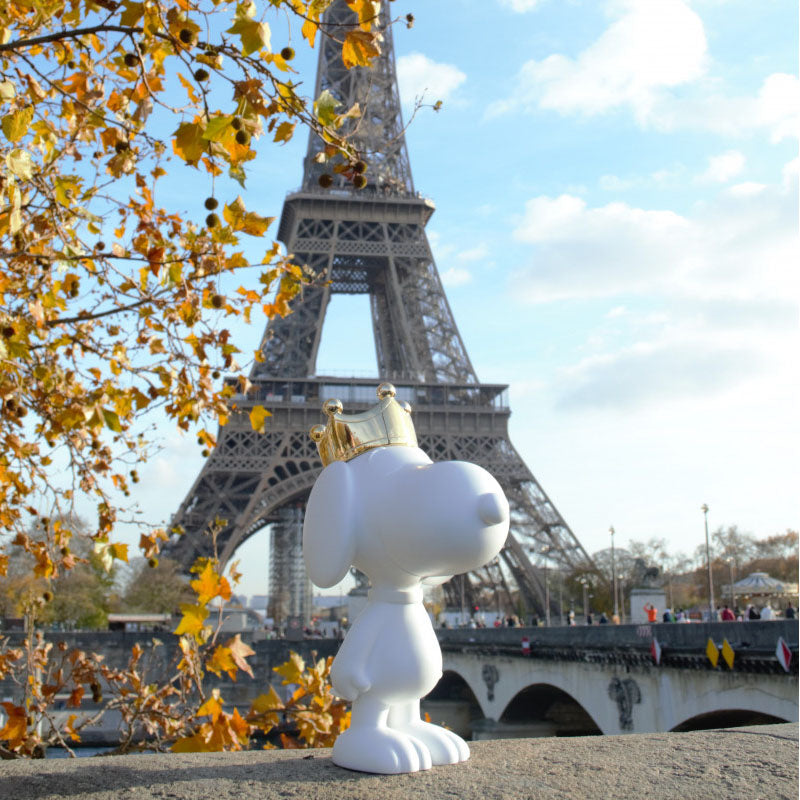 Leblon Delienne Snoopy Couronne chromé or h.31 cm